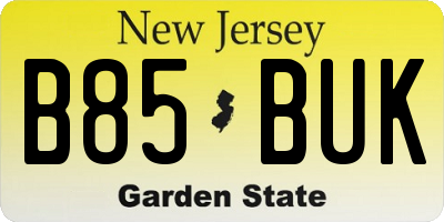 NJ license plate B85BUK