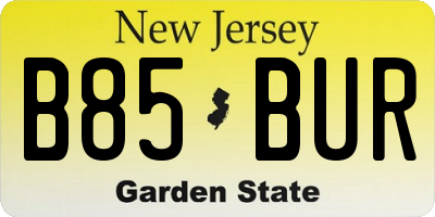 NJ license plate B85BUR