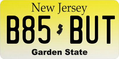 NJ license plate B85BUT
