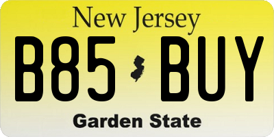 NJ license plate B85BUY