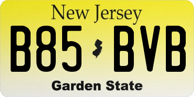 NJ license plate B85BVB
