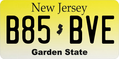 NJ license plate B85BVE