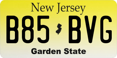 NJ license plate B85BVG