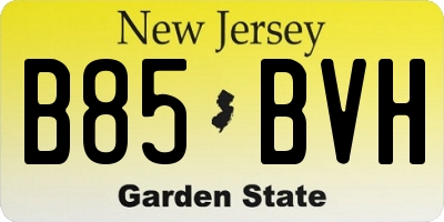 NJ license plate B85BVH