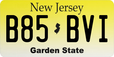 NJ license plate B85BVI