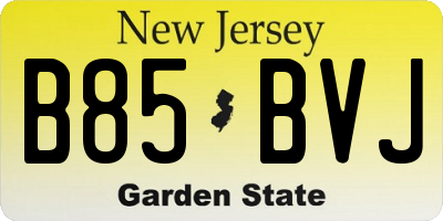 NJ license plate B85BVJ