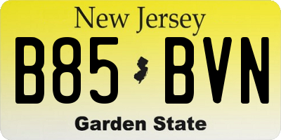 NJ license plate B85BVN