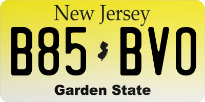 NJ license plate B85BVO