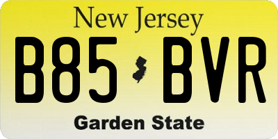 NJ license plate B85BVR