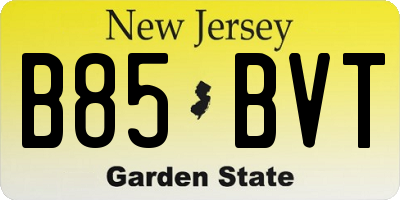 NJ license plate B85BVT