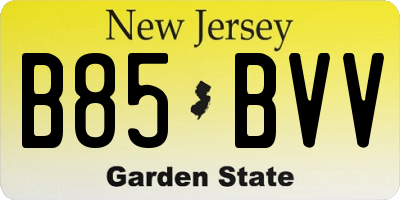 NJ license plate B85BVV