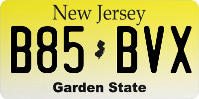 NJ license plate B85BVX