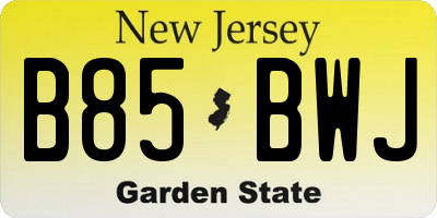 NJ license plate B85BWJ