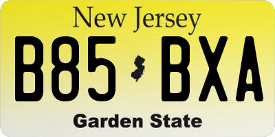 NJ license plate B85BXA