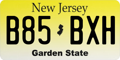 NJ license plate B85BXH