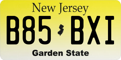 NJ license plate B85BXI