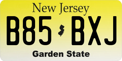 NJ license plate B85BXJ