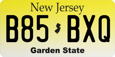 NJ license plate B85BXQ