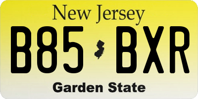 NJ license plate B85BXR