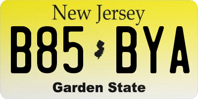 NJ license plate B85BYA