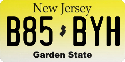 NJ license plate B85BYH