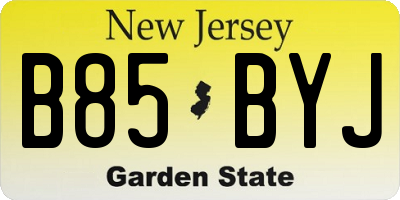 NJ license plate B85BYJ