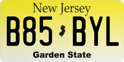 NJ license plate B85BYL