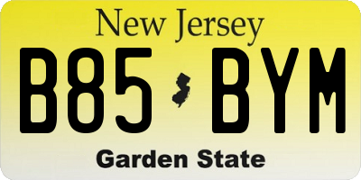 NJ license plate B85BYM