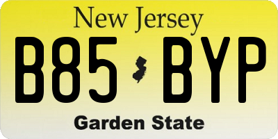 NJ license plate B85BYP