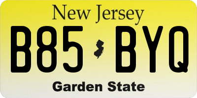 NJ license plate B85BYQ