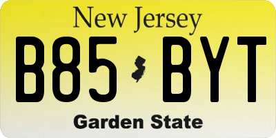 NJ license plate B85BYT
