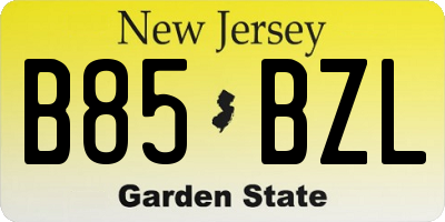 NJ license plate B85BZL
