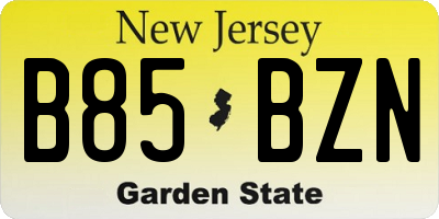 NJ license plate B85BZN