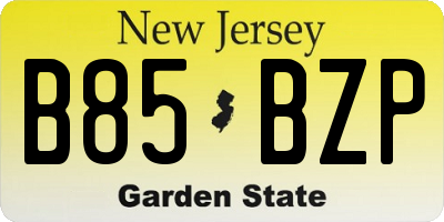NJ license plate B85BZP