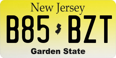 NJ license plate B85BZT