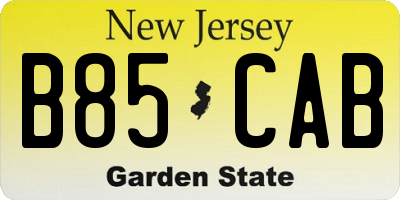 NJ license plate B85CAB