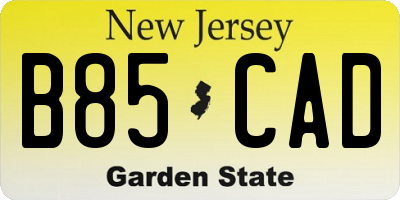 NJ license plate B85CAD
