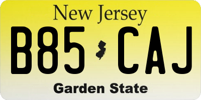 NJ license plate B85CAJ