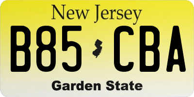 NJ license plate B85CBA