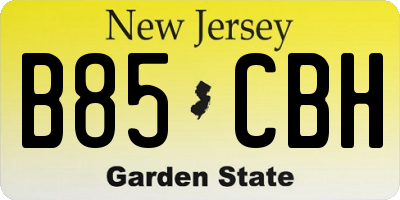 NJ license plate B85CBH