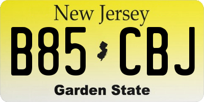 NJ license plate B85CBJ