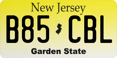 NJ license plate B85CBL