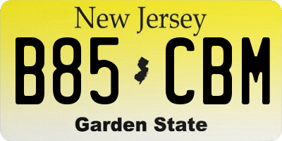 NJ license plate B85CBM