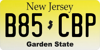 NJ license plate B85CBP