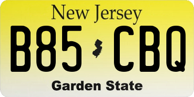 NJ license plate B85CBQ