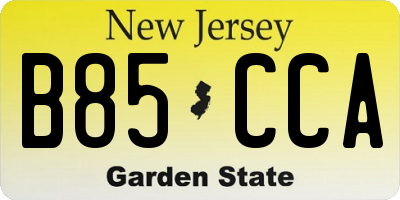 NJ license plate B85CCA