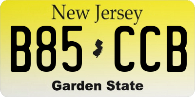 NJ license plate B85CCB