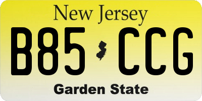 NJ license plate B85CCG