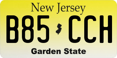 NJ license plate B85CCH