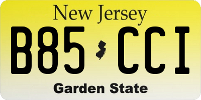 NJ license plate B85CCI
